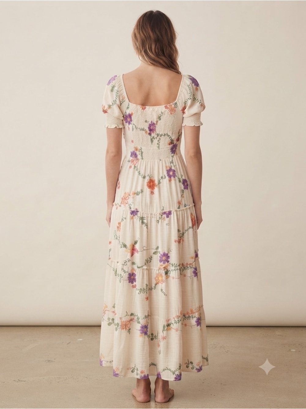 KINDRED Petite Floral Tiered Maxi Dress XLP 19” p2p Cream Multi $88 Retail 
NWT - Picture 9 of 12
